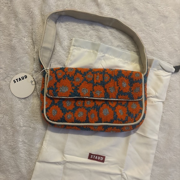 STAUD Vibrant Orange and Blue Shoulder Bag - Picture 2 of 7